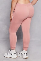 Womens Plus Size Smile Face Graphic Joggers, Pink, Size 2X