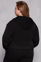 Womens Plus Fleece Lined Cargo Hooded Sweatshirt, 1X