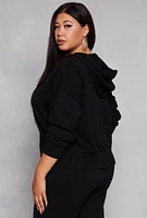 Womens Plus Brushed Knit Pullover Hoodie, 2X