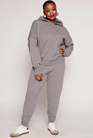 Womens Plus Brushed Knit Pullover Hoodie, 1X