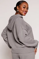 Womens Plus Brushed Knit Pullover Hoodie, 1X