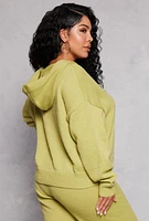Womens Plus Brushed Knit Pullover Hoodie,