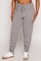 Womens Plus Brushed Knit Drawstring Joggers,