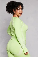 Womens Plus Seamless Color Block Active Top, 1X