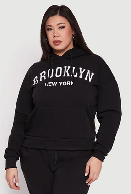 Womens Plus Fleece Brooklyn Pullover Hoodie, 2X
