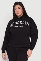 Womens Plus Fleece Brooklyn Pullover Hoodie, 2X