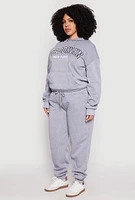Womens Plus Size Fleece Brooklyn Pullover Hoodie, Grey, Size 3X