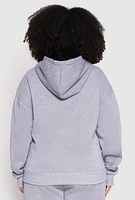 Womens Plus Size Fleece Brooklyn Pullover Hoodie, Grey, Size 3X