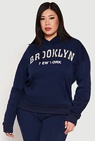 Womens Plus Fleece Brooklyn Pullover Hoodie,