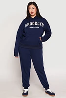 Womens Plus Fleece Brooklyn Pullover Hoodie,
