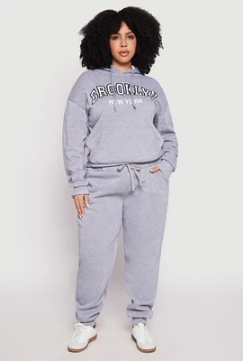 Womens Plus Fleece High Waisted Drawstring Joggers, 1X