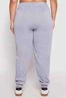 Womens Plus Fleece High Waisted Drawstring Joggers, 1X
