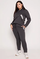 Womens Plus Fleece Luxury Graphic Hoodie,