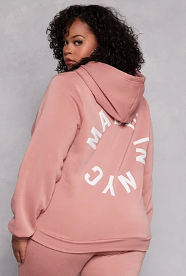 Womens Plus Fleece Luxury Graphic Hoodie, 1X