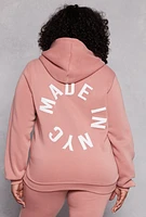 Womens Plus Size Fleece Luxury Graphic Hoodie, Pink, Size 1X