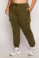 Womens Plus Size Cargo Sweatpants, Green, Size 2X