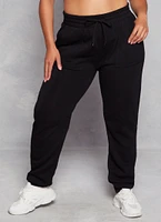 Womens Plus Fleece Drawstring Joggers,