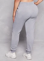 Womens Plus Size Fleece Drawstring Joggers, Grey, Size 2X