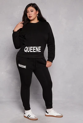 Womens Plus Queene Joggers, 1X