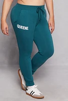 Womens Plus Size Queene Joggers, Green, Size 1X
