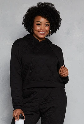 Womens Plus Quilted Hoodie,