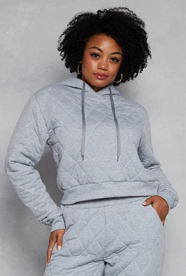 Womens Plus Quilted Hoodie,