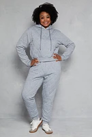 Womens Plus Quilted Hoodie,
