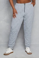 Womens Plus Quilted Toggle Drawstring Joggers,