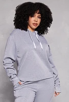 Womens Plus Fleece Pullover Hoodie, Grey,