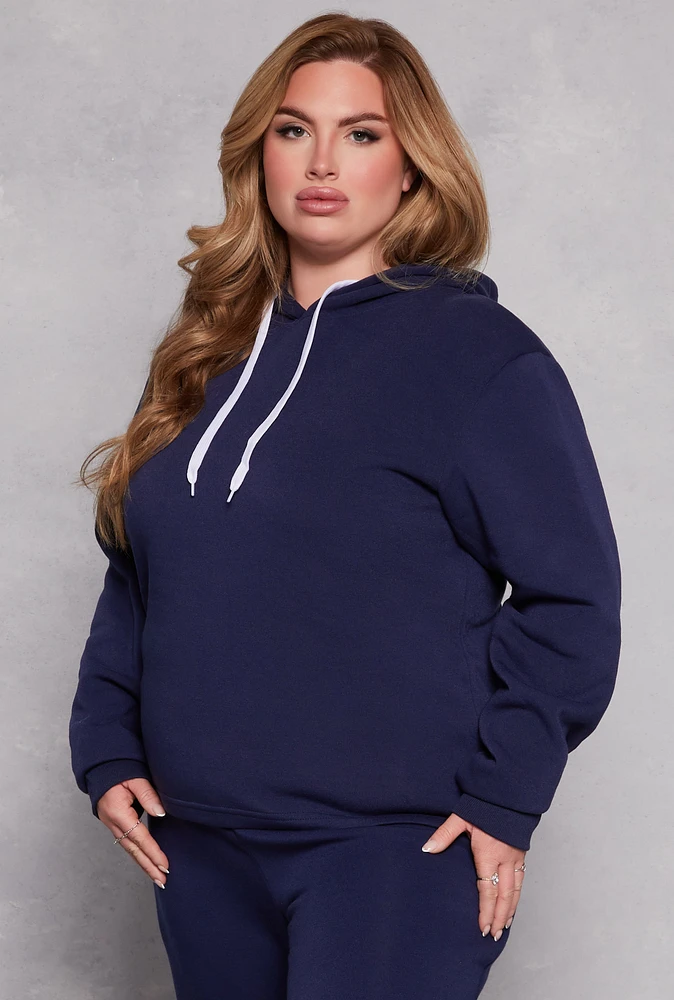 Womens Plus Fleece Pullover Hoodie, 1X