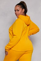 Womens Plus Size Fleece Pullover Hoodie, Yellow, Size 2X