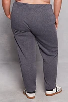 Womens Plus Fleece High Waisted Sweatpants, Grey,