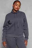 Womens Plus Funnel Neck Sweatshirt, Grey,
