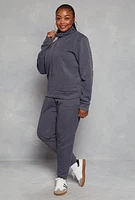 Womens Plus Funnel Neck Sweatshirt, Grey,