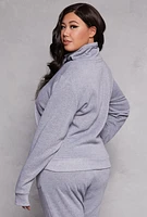 Womens Plus Funnel Neck Sweatshirt,