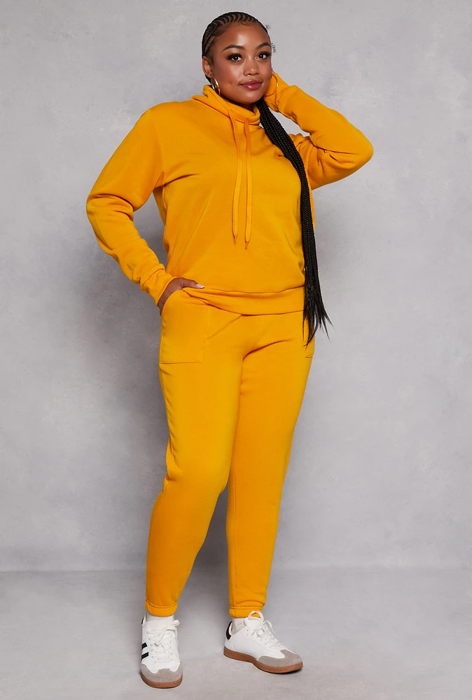 Womens Plus Size Drawstring Pocket Sweatpants, Yellow, Size 2X