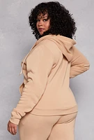 Womens Plus Zip Front Hooded Sweatshirt,
