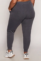 Womens Plus Fleece High Waist Joggers,