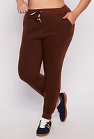 Womens Plus Fleece High Waist Joggers, 2X