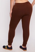 Womens Plus Fleece High Waist Joggers,