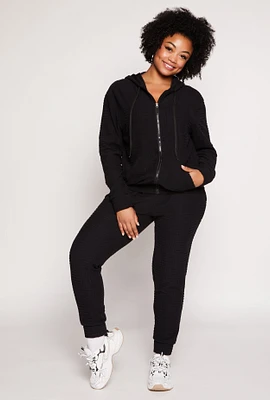 Womens Plus Geometric Embossed Joggers, 3X