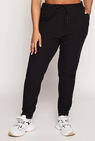 Womens Plus Size Geometric Embossed Joggers, Black, Size 1X