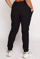 Womens Plus Size Geometric Embossed Joggers, Black, Size 1X