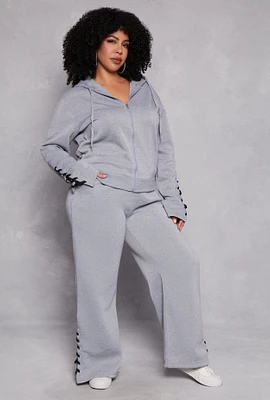 Womens Plus Lace Up Drawstring Sweatpants,