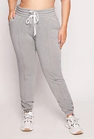 Womens Plus Double Drawstring Pintuck Sweatpants,