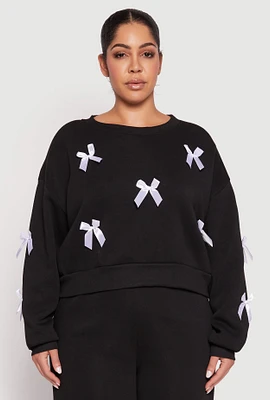 Womens Plus Bow Detail Sweatshirt,