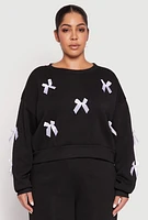 Womens Plus Bow Detail Sweatshirt,