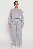 Womens Plus Bow Detail Sweatshirt, Grey,