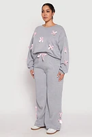 Womens Plus Bow Detail Sweatshirt, Grey,