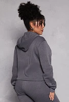 Womens Plus Size Racer California Hooded Sweatshirt, Grey, Size 2X